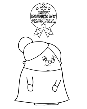 Dibujo de Happy Mother S Day Grandma Coloring Page para Colorear