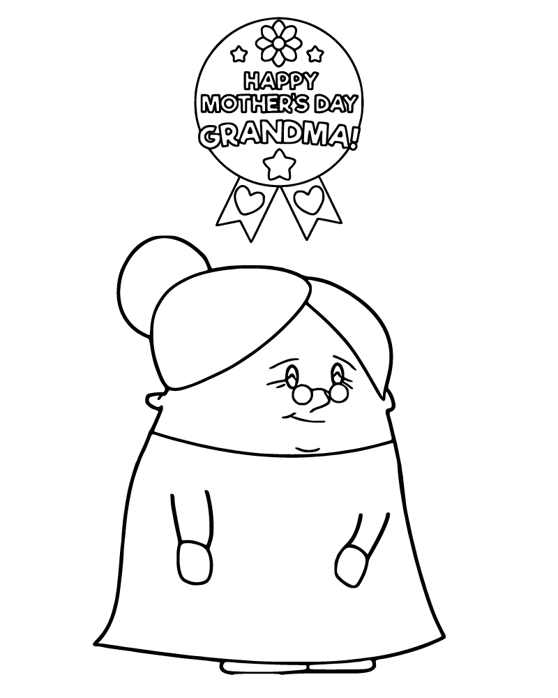 Dibujo de Happy Mother S Day Grandma Coloring Page para Colorear