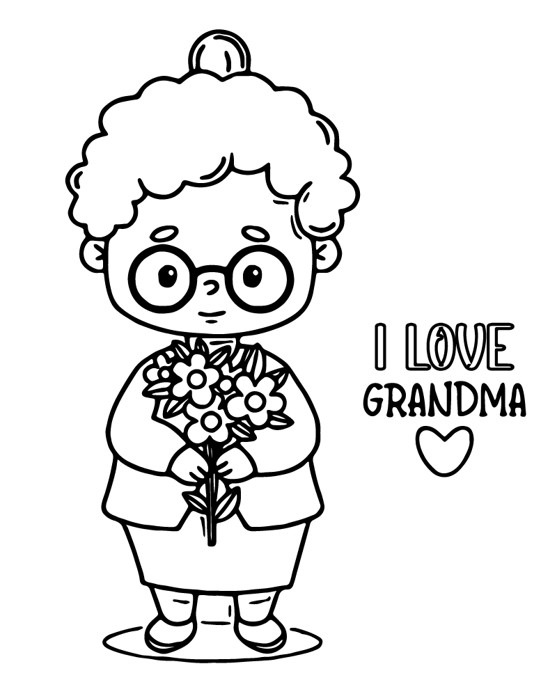 Dibujo de I Love My Grandma Coloring Page para Colorear