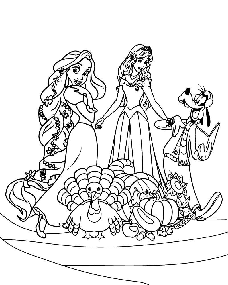 Dibujo de Disney Thanksgiving Activity Sheet para Colorear