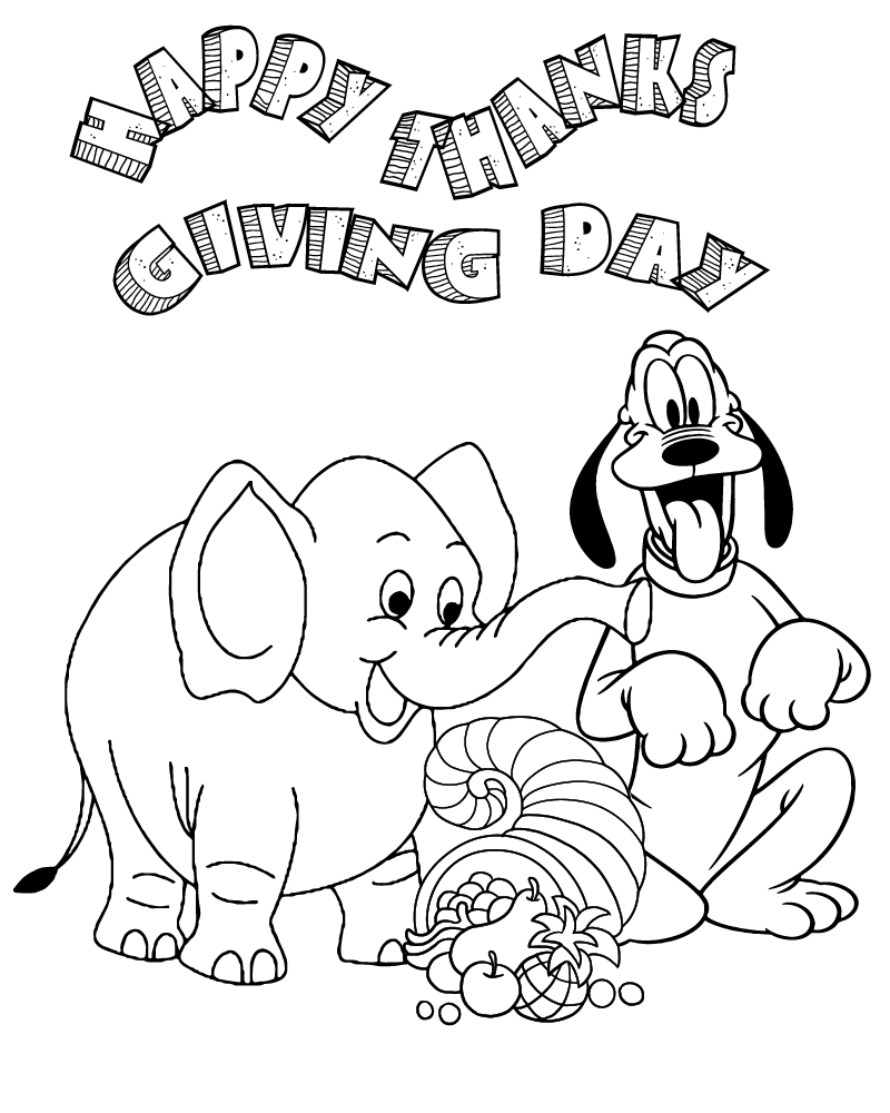 Dibujo de Disney Thanksgiving Coloring For Toddlers para Colorear