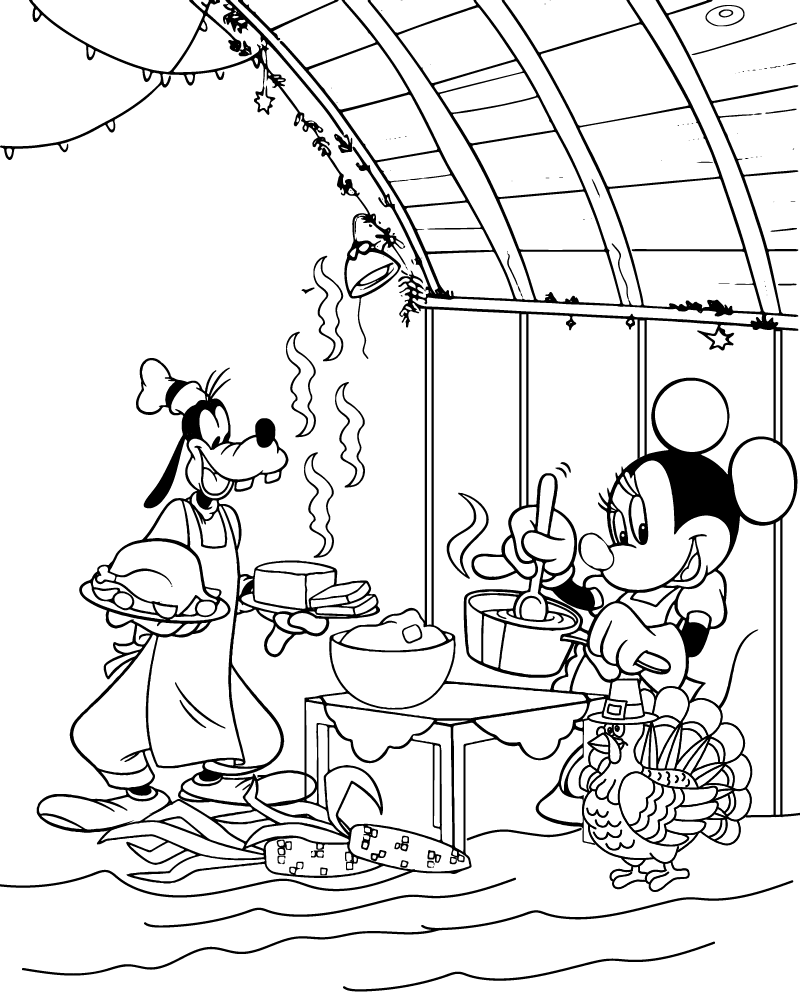 Dibujo de Disney Thanksgiving Coloring Page para Colorear