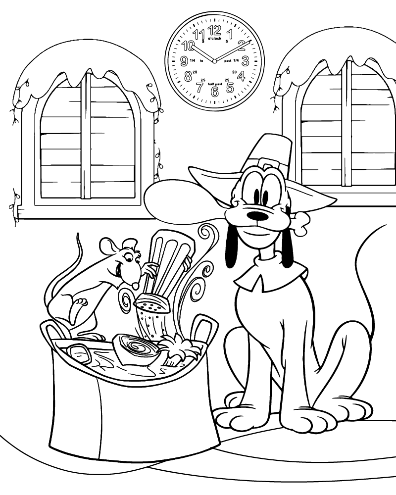 Dibujo de Disney Thanksgiving Coloring Printable para Colorear