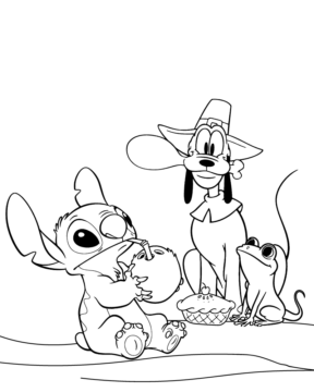 Dibujo de Disney Thanksgiving Printable 2 para Colorear