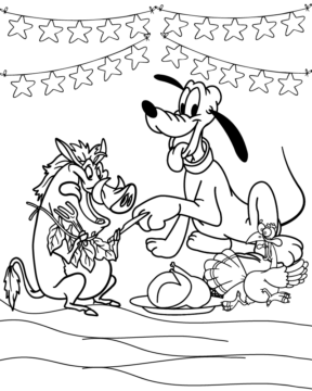 Dibujo de Disney Thanksgiving Printable para Colorear