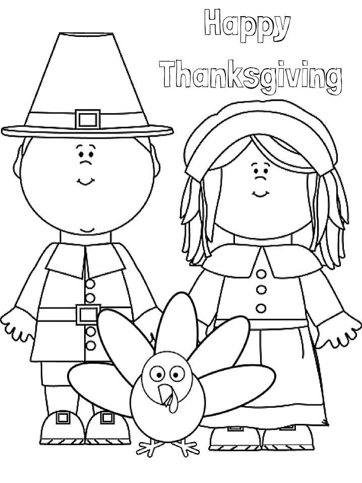 Dibujo de Feliz día de acción de Gracias para Colorear