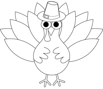 Dibujo de Pavo de acción de Gracias para Colorear