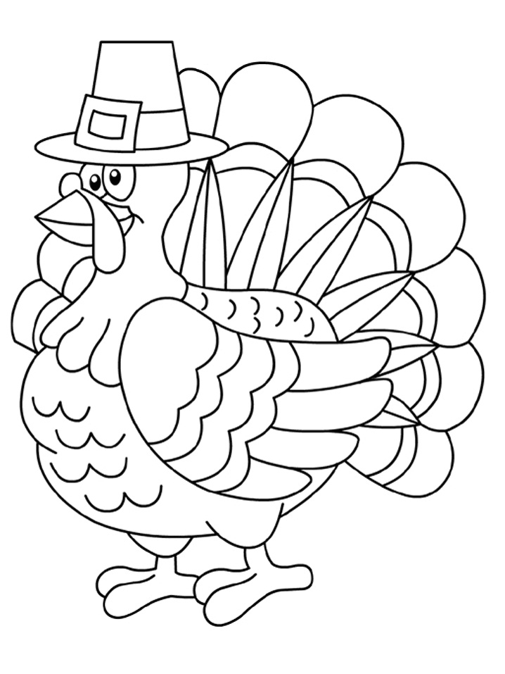 Dibujo de Un Pavo Divertido para Colorear