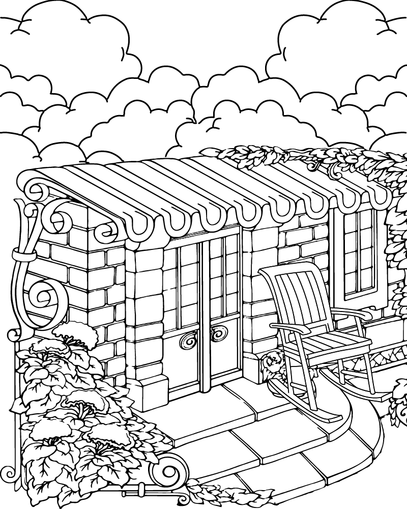 Dibujo de House Relax And Armchair Coloring Pagepng para Colorear