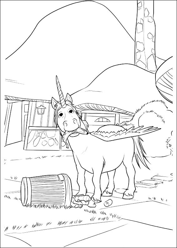 Dibujo de Adelante Unicornio para Colorear