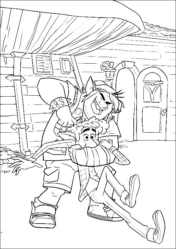 Dibujo de Lan y Cebada Divertidos para Colorear