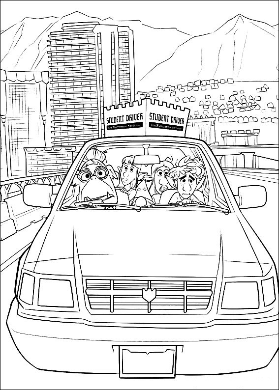 Dibujo de Lección de Conduccion de Lan para Colorear