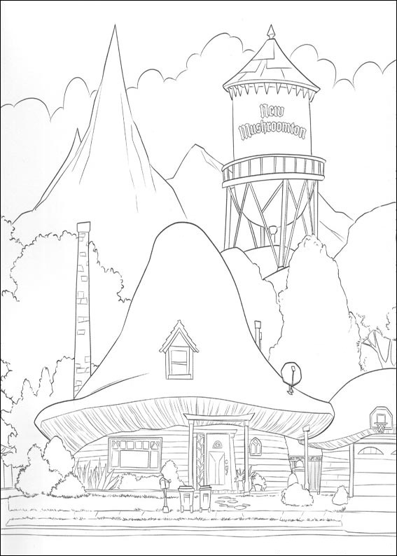 Dibujo de Nuevo Mushroomton para Colorear