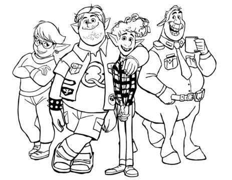 Dibujo de Reparto en Adelante para Colorear