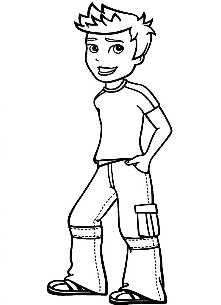 Dibujo de Chico Adolescente Genial para Colorear