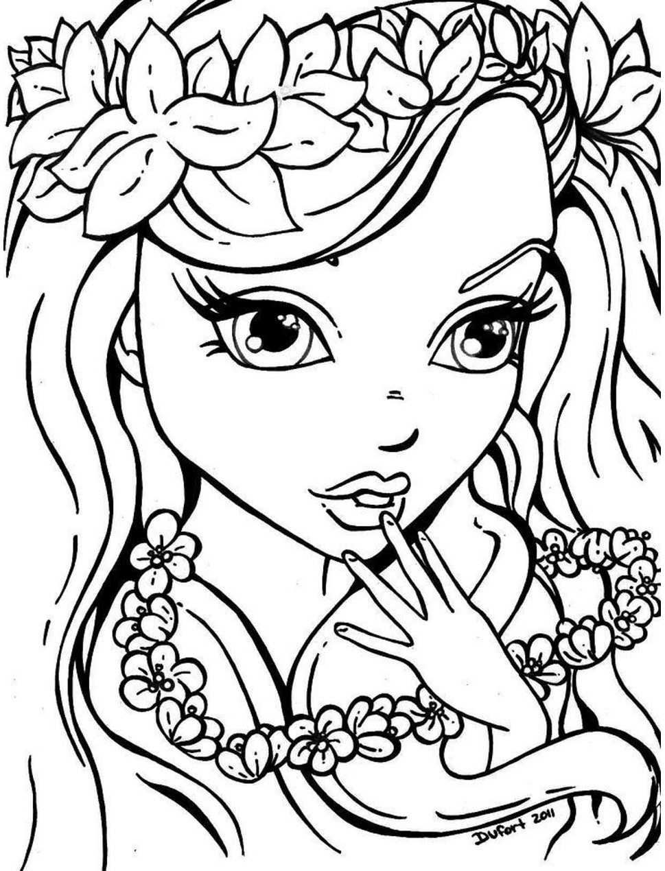 Dibujo de Niña Adolescente para Colorear