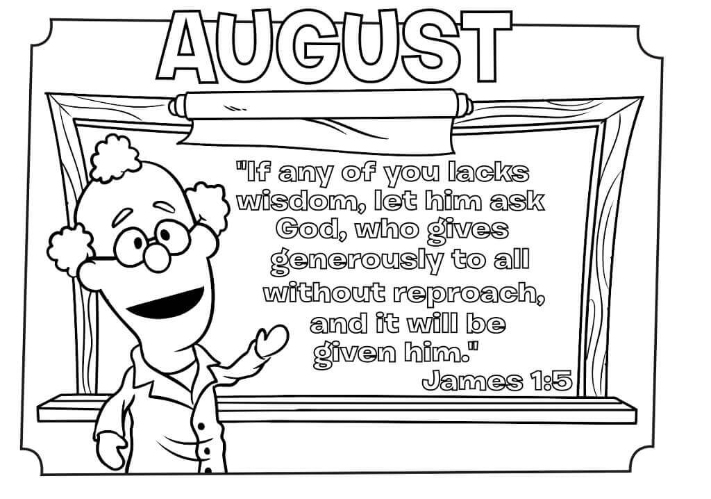Dibujo de Agosto con el Doctor para Colorear