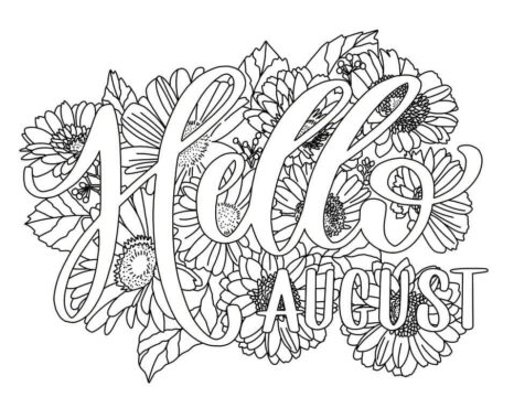 Dibujo de Hola Agosto para Colorear
