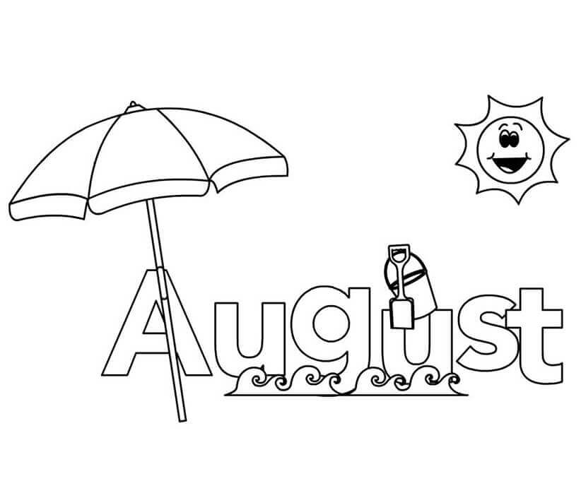 Dibujo de Playa de Agosto para Colorear