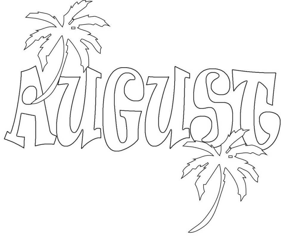Dibujo de Rbol de Agosto para Colorear