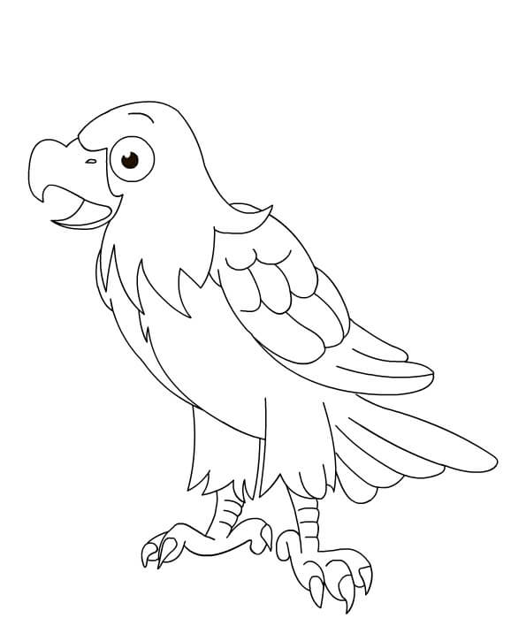 Dibujo de Águila de Dibujos Animados para Colorear
