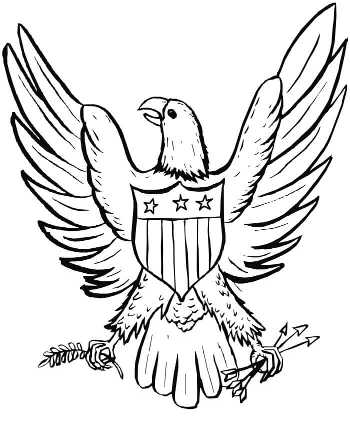 Dibujo de Águila de la Bandera para Colorear