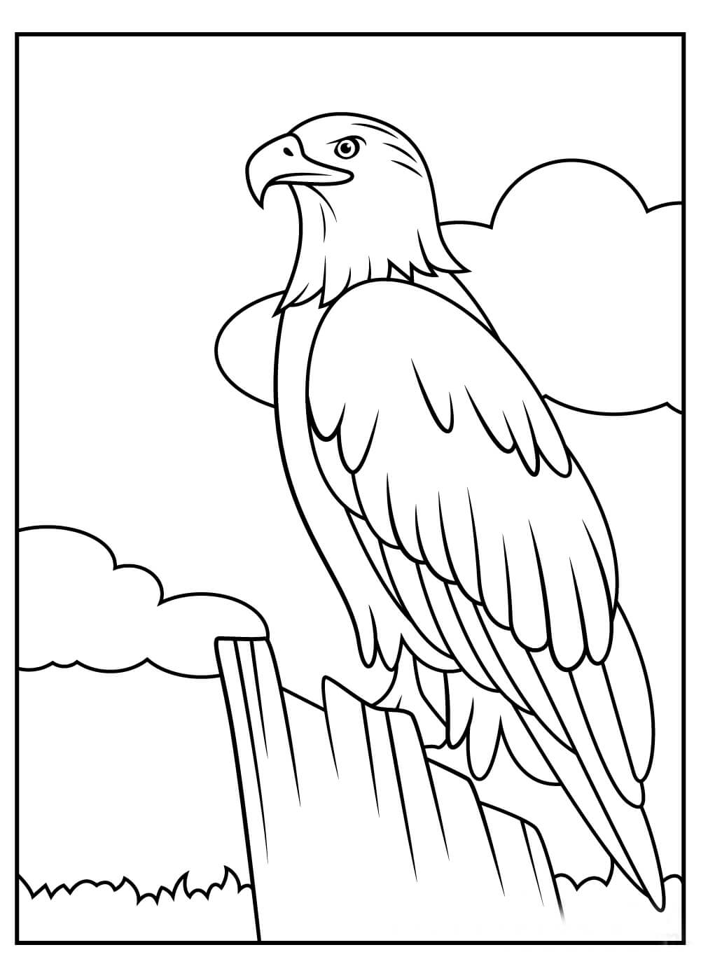 Dibujo de Águila de Pie para Colorear