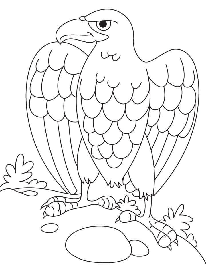 Dibujo de Águila Fresca de Pie para Colorear