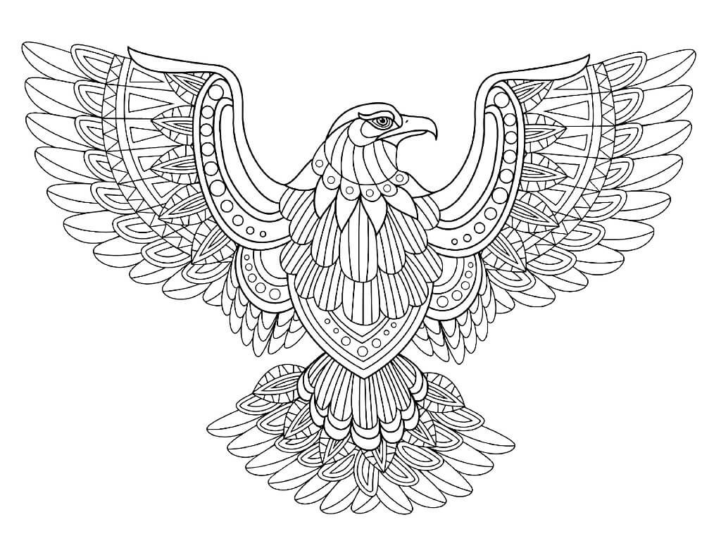 Dibujo de Águila Mandala para Colorear