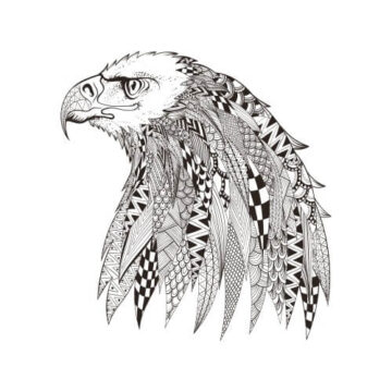 Dibujo de Cabeza águila Mandala para Colorear