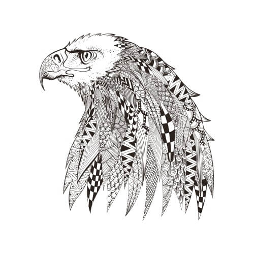 Dibujo de Cabeza águila Mandala para Colorear