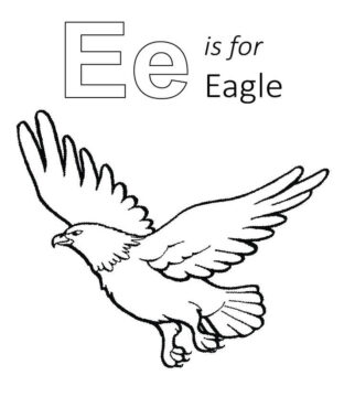 Dibujo de E Es para águila para Colorear
