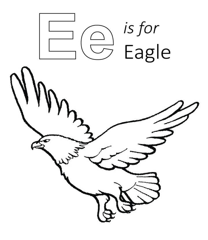 Dibujo de E Es para águila para Colorear