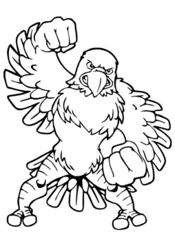 Dibujo de Punetazo de águila Enfadada para Colorear