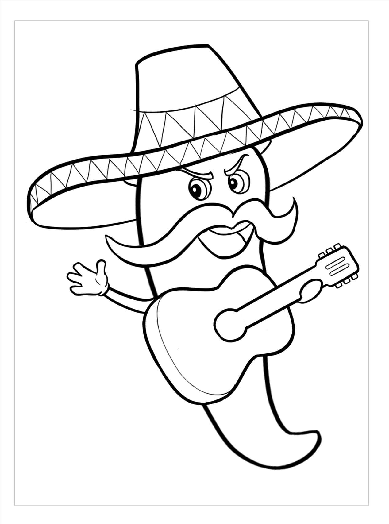 Dibujo de Aj Tocando la Guitarra para Colorear