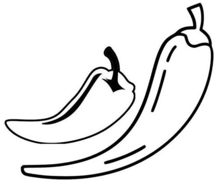 Dibujo de Dos Chiles para Colorear
