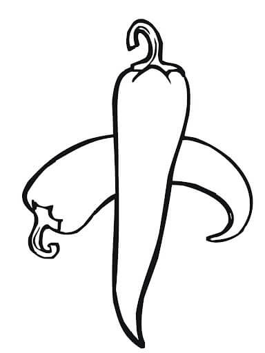 Dibujo de Grandes Dos Chiles para Colorear