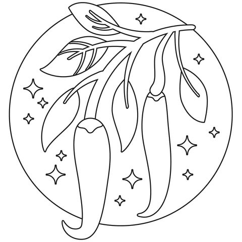 Dibujo de Tres Chiles para Colorear