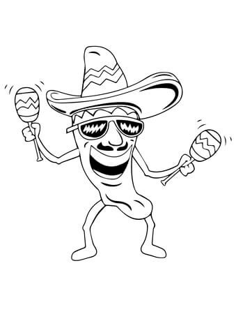 Dibujo de Aj Picante Bailando para Colorear