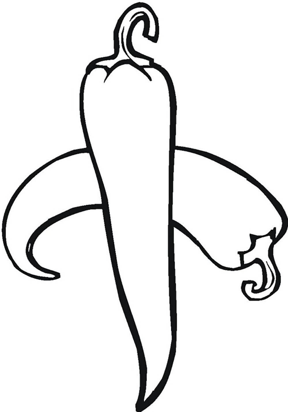 Dibujo de Dos Chiles Impresionantes para Colorear