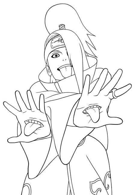 Dibujo de Deidara Divertida para Colorear