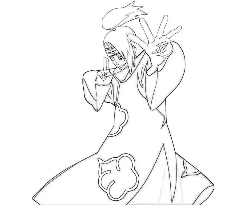 Dibujo de Deidara Luchando 1 para Colorear