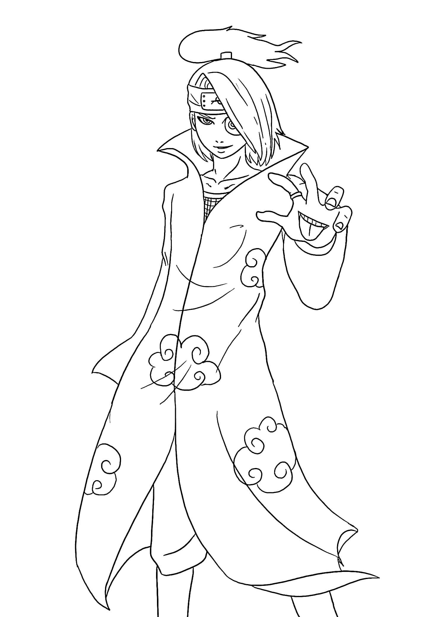 Dibujo de Deidara Sonriendo para Colorear