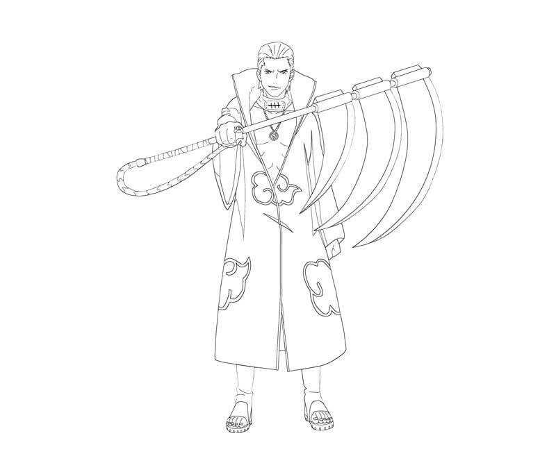 Dibujo de Hidan Sosteniendo Arma para Colorear