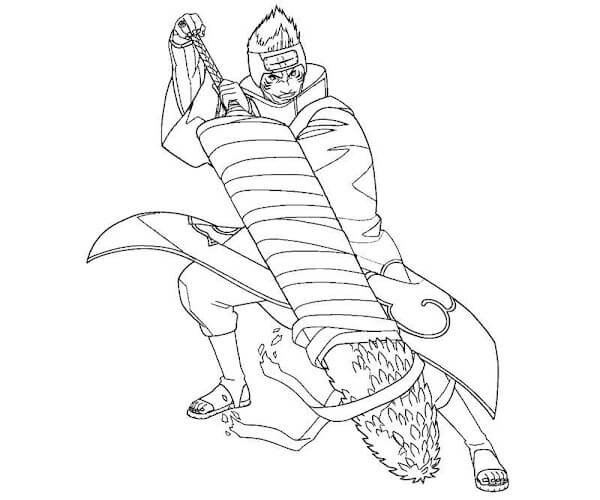 Dibujo de Kisame Luchando para Colorear