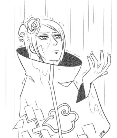 Dibujo de Konan Triste para Colorear
