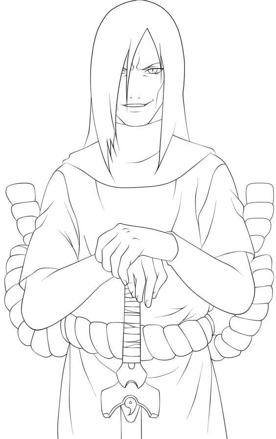 Dibujo de Orochimaru Sonriendo 1 para Colorear