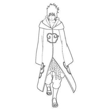 Dibujo de Sasuke Caminando para Colorear