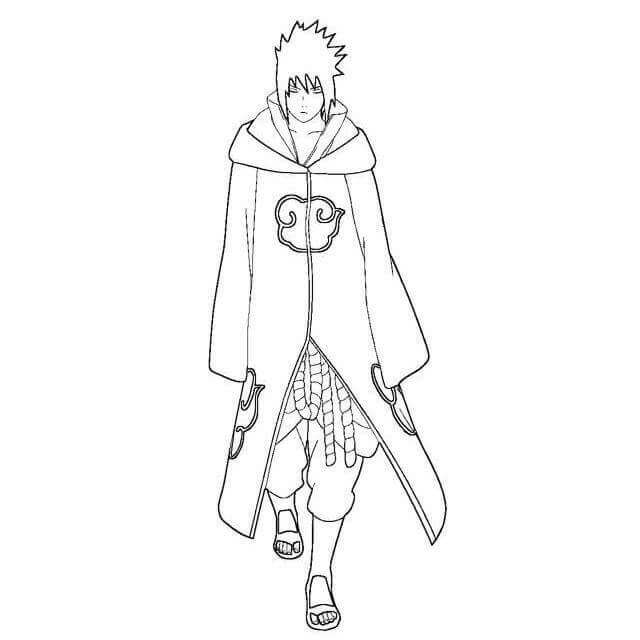 Dibujo de Sasuke Caminando para Colorear