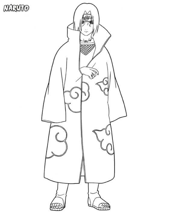 Dibujo de Uchiha Itachi 1 para Colorear